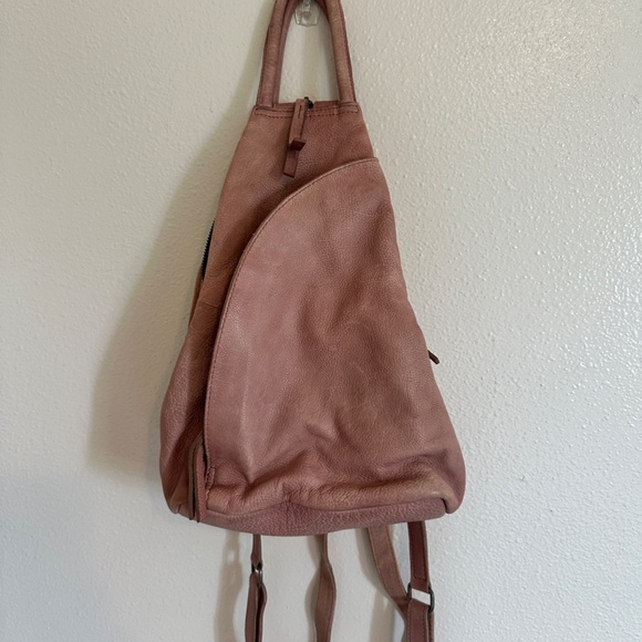 Pink Free People Soho convertible backpack leather - Picture 9 of 14